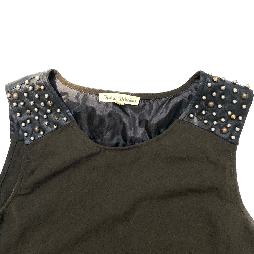 Hot and Delicious Asymmetrical Long Sleeveless Top Tunic Beaded Size M